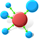 network connection atoms molecule diagram